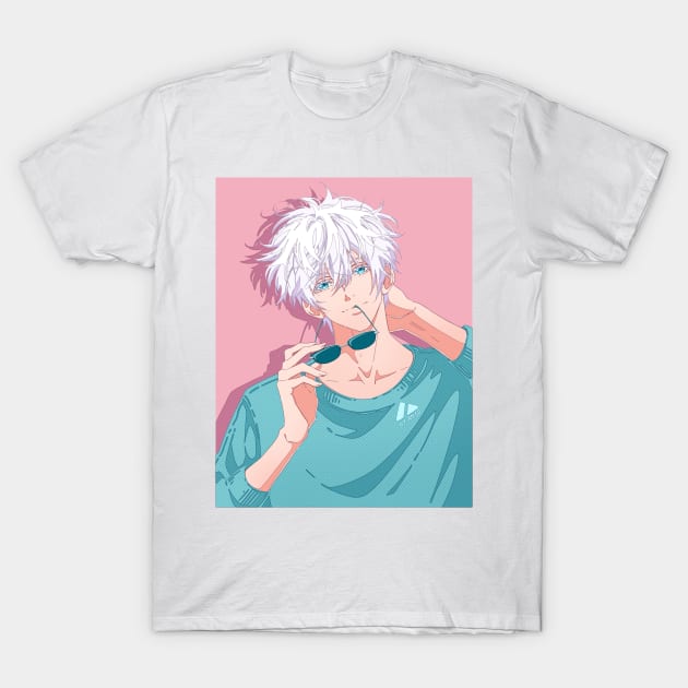 The handsome anime boy with white hair T-Shirt by AnGo